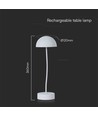 Lampe de table LED rechargeable 3W avec touch dim - 3000K, blanc, 5V, batterie incluse