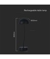 Lampe de table rechargeable 3W - Touch dimmable, noir, 3000K, portable, batterie incluse