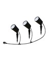 Lot de 3 spots de jardin 7W Smart WiFi RGB avec piquet - IP65, noir, dimmable, fonctionne avec Google Home et Alexa