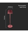 Lampe de table LED rechargeable 2,7W, marron - Tactile dimmable, 3-en-1 CCT, USB-C, 5V DC, hauteur 34cm