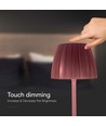 Lampe de table LED rechargeable 2,7W, marron - Tactile dimmable, 3-en-1 CCT, USB-C, 5V DC, hauteur 34cm