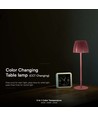 Lampe de table LED rechargeable 2,7W, marron - Tactile dimmable, 3-en-1 CCT, USB-C, 5V DC, hauteur 34cm