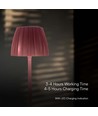 Lampe de table LED rechargeable 2,7W, marron - Tactile dimmable, 3-en-1 CCT, USB-C, 5V DC, hauteur 34cm