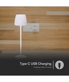Lampe de table LED rechargeable 2,7W, blanc - Tactile dimmable, 3-en-1 CCT, USB-C, hauteur 34cm