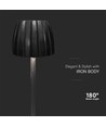 Lampe de table LED 2,7W, noir - Tactile dimmable, 3-en-1 CCT, rechargeable, USB-C, 10,5 x 34 cm