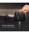 Lampe de table LED 2,7W, noir - Tactile dimmable, 3-en-1 CCT, rechargeable, USB-C, 10,5 x 34 cm