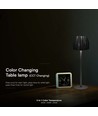 Lampe de table LED 2,7W, noir - Tactile dimmable, 3-en-1 CCT, rechargeable, USB-C, 10,5 x 34 cm