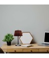Lampe de table LED 1,5W, tactile dimmable, abat-jour brun - CCT, rechargeable, chrome, batterie et USB-C