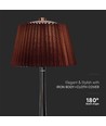 Lampe de table LED 1,5W, tactile dimmable, abat-jour brun - CCT, rechargeable, chrome, batterie et USB-C