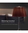 Lampe de table LED 1,5W, tactile dimmable, abat-jour brun - CCT, rechargeable, chrome, batterie et USB-C