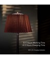 Lampe de table LED 1,5W, tactile dimmable, abat-jour brun - CCT, rechargeable, chrome, batterie et USB-C