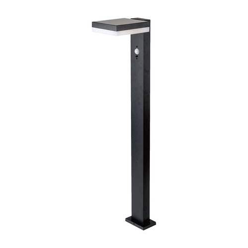 Lampe de jardin solaire 5,5W avec capteur - Noir, capteur PIR, IP54, noir