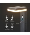 Lampe de jardin solaire 5,5W avec capteur - Noir, capteur PIR, IP54, noir
