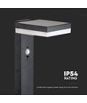 Lampe de jardin solaire 5,5W avec capteur - Noir, capteur PIR, IP54, noir