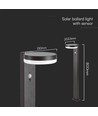 Lampe de jardin solaire LED 5,5W avec capteur - IP54, 3000K, capteur PIR, finition noire