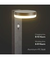 Lampe de jardin solaire LED 5,5W avec capteur - IP54, 3000K, capteur PIR, finition noire