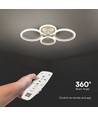 Plafonnier LED 45W - 3900lm, dimmable 3 étapes, 3-en-1 CCT, blanc, télécommande incl.