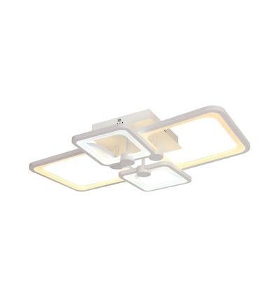 Plafonnier LED 70W avec télécommande - 6000lm, CCT, dimmable, métal blanc, 58,5 x 39 cm