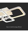 Plafonnier LED 70W avec télécommande - 6000lm, CCT, dimmable, métal blanc, 58,5 x 39 cm