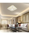 Plafonnier LED 77W avec télécommande - 6700lm, dimmable, CCT, RGB, 49,5 x 49,5 cm, bord blanc