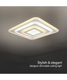 Plafonnier LED 77W avec télécommande - 6700lm, dimmable, CCT, RGB, 49,5 x 49,5 cm, bord blanc