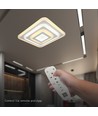 Plafonnier LED 77W avec télécommande - 6700lm, dimmable, CCT, RGB, 49,5 x 49,5 cm, bord blanc