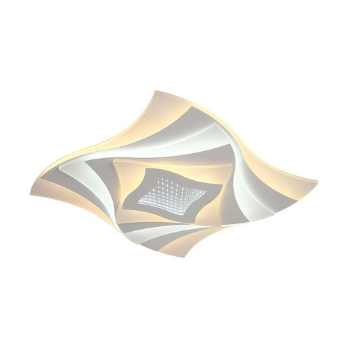 Plafonnier 75W - LED Dimmer 3 Niveaux, 3 en 1, Télécommande, Boîtier Blanc, IP20