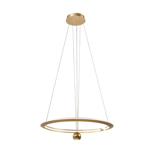 Suspension LED 45W, Ø60cm, or brossé - 5500lm, 3000K, luminaire design, IP20
