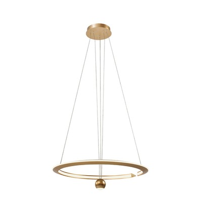 Suspension LED 45W, Ø60cm, or brossé - 5500lm, 3000K, luminaire design, IP20