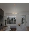 Suspension LED 45W, Ø60cm, or brossé - 5500lm, 3000K, luminaire design, IP20
