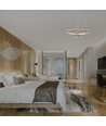 Suspension LED 45W, Ø60cm, or brossé - 5500lm, 3000K, luminaire design, IP20