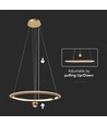 Suspension LED 45W, Ø60cm, or brossé - 5500lm, 3000K, luminaire design, IP20