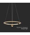 Suspension LED 45W, Ø60cm, or brossé - 5500lm, 3000K, luminaire design, IP20