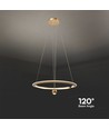 Suspension LED 45W, Ø60cm, or brossé - 5500lm, 3000K, luminaire design, IP20