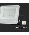 Projecteur 200W - IP65, noir, lampe de travail, puce LED Samsung, câble 1m, 6500K, verre dépoli gris