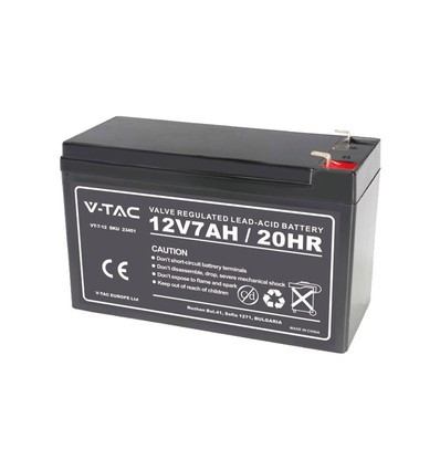 Batterie au plomb 12V / 7Ah - 151x65x100mm, rechargeable, batterie VRLA AGM