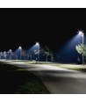 Lampadaire LED 50W avec puce LED Samsung - 100lm/W, IP65, 6500K, gris, 110 degrés