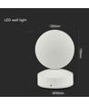 Applique murale blanche 6W - IP65, 3000K, 645lm, extérieur, source lumineuse incluse