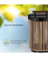 Lampe de jardin 2,4W - LED, solaire, 3000K, noir + poignée en chanvre avec manche en bois