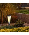 Lampe de jardin solaire LED 2W - 3000K, noir, batterie 3.7V, classe IP, jusqu'à 8 heures d'autonomie