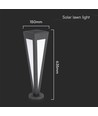 Lampe de jardin solaire LED 2W - 3000K, noir, batterie 3.7V, classe IP, jusqu'à 8 heures d'autonomie