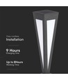 Lampe de jardin solaire LED 2W - 3000K, noir, batterie 3.7V, classe IP, jusqu'à 8 heures d'autonomie