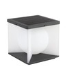 Lampe de jardin solaire LED 3W, Cube - IP65, 3000K, blanc chaud, noir/blanc, 20,5 x 20,5 cm