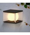 Lampe de jardin solaire LED 3W, Cube - IP65, 3000K, blanc chaud, noir/blanc, 20,5 x 20,5 cm
