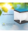 Lampe de jardin solaire LED 3W, Cube - IP65, 3000K, blanc chaud, noir/blanc, 20,5 x 20,5 cm
