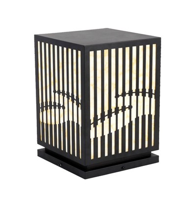 Lampe de jardin E27 CUBE - IP65, noir, carré, design moderne, sans source lumineuse