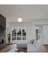 Suspension LED 5W en verre clair - Ø20cm, 3000K, acier et acrylique, transparent