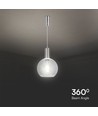 Suspension LED 5W en verre clair - Ø20cm, 3000K, acier et acrylique, transparent
