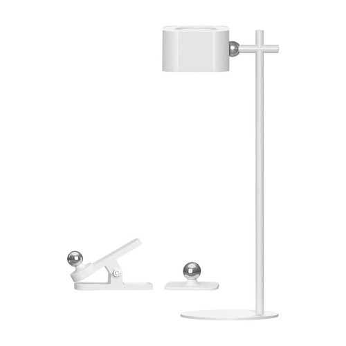 Lampe LED 3-en-1 rechargeable - Magnétique, dimmable, CCT, éclairage haut/bas, blanc, avec pied et 2 supports de montage