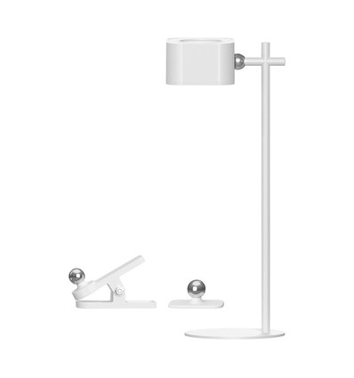 Lampe LED 3-en-1 rechargeable - Magnétique, dimmable, CCT, éclairage haut/bas, blanc, avec pied et 2 supports de montage
